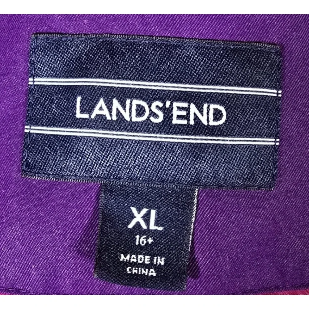 Lands End Kids Girls Purple‎ Light Purple Star Ski Jacket Hooded Zip Up XL